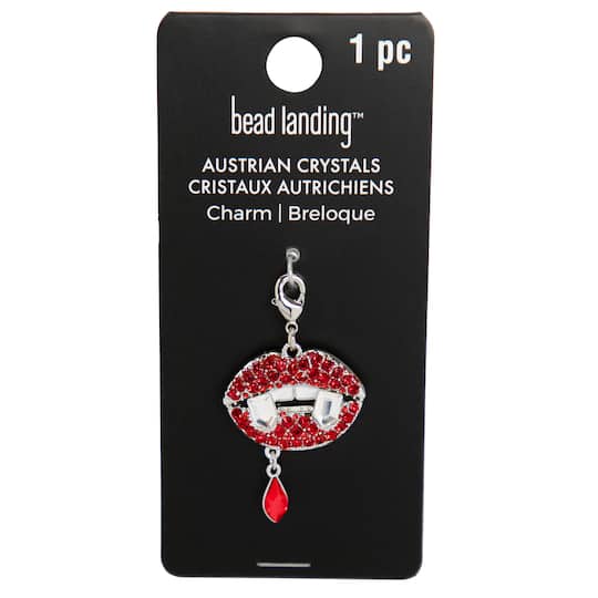 Vampire Lips Austrian Crystal Charm by Bead Landing™